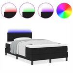 vidaXL Lit à ressorts avec matelas Noir 120 x 200 cm tissu