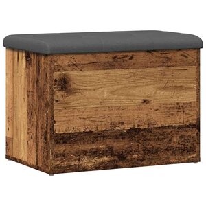 vidaXL Banc de rangement vieux bois 62x42x45 cm bois d'ingénierie