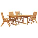 vidaXL Ensemble de salle à manger pour jardin 5 Pièces Marron