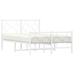 vidaXL Cadre de lit métal avec tête de lit/pied de lit blanc 120x190cm