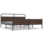 vidaXL Cadre de lit en métal sans matelas chêne marron 200x200 cm