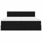 VidaXL Cadre de lit ottoman avec matelas noir 180x200cm velours