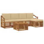 vidaXL Ensemble de canapés d'extérieur 6 pc Naturel et Beige
