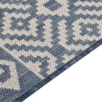 vidaXL Tapis à tissage plat d'extérieur 120x170 cm Rayures bleues
