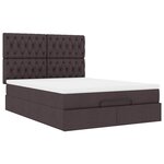 VidaXL Cadre de lit ottoman avec matelas marron foncé 140x190 cm tissu