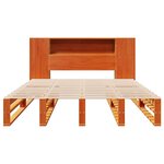 vidaXL Lit bibliothèque sans matelas cire marron 150x200cm bois massif
