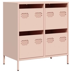 vidaXL Buffet rose 68x39x73 5 cm acier laminé à froid
