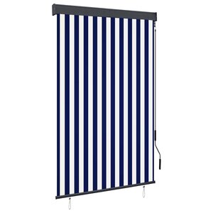 vidaXL Store roulant d'extérieur 120x250 cm Bleu et blanc