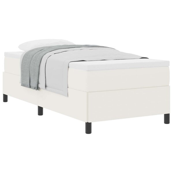 vidaXL Lit à lattes Crème 90 x 190 cm Tissu en velours côtelé