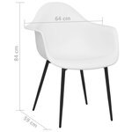 vidaXL Chaises à manger lot de 2 blanc PP