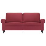 vidaXL Canapé à 2 places Rouge bordeaux 140 cm Similicuir