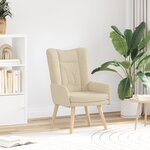 Fauteuil relaxant vidaXL en tissu crème
