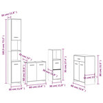 vidaXL Ensemble de meubles de salle de bain 4 Pièces Chêne fumé Bois