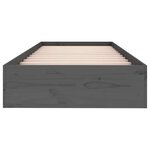 vidaXL Cadre de lit sans matelas gris bois massif 75x190 cm