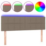 vidaXL Tête de lit à LED Taupe 144x5x78/88 cm Tissu