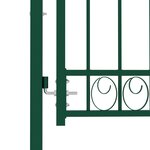 vidaXL Portail de clôture avec dessus arqué Acier 100x150 cm Vert