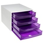 Module De Classement Ecobox Linicolor 4 Tiroirs - Violet - Exacompta