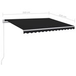 vidaXL Auvent rétractable automatique et poteaux 3 5x2 5 m Anthracite