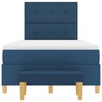 vidaXL Lit à ressorts avec tête de lit Bleu 190 x 120 cm tissu