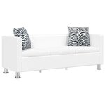 vidaXL Ensemble de canapés 2 places et 3 places Cuir synthétique Blanc