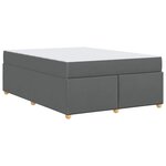 vidaXL Cadre de lit avec matelas Gris foncé 160 x 200 cm tissu