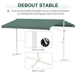 Store double pente manuel rétractable inclinaison réglable métal époxy blanc polyester imperméabilisé anti-UV vert dim. 3 95L x 2 98l x 2 55H m