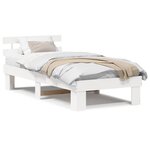 vidaXL Cadre de lit Blanc 100 x 200 cm Bois de pin massif