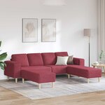 vidaXL Canapé de salon 3 Pièces Bordeaux 250 x 188 x 76 cm Polyester