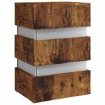 vidaXL Table de chevet à LED chêne fumé 45x35x67 cm bois d'ingénierie