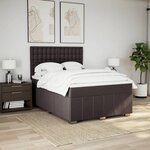 vidaXL Sommier à lattes de lit avec matelas Marron foncé 140x200 cm