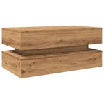 vidaXL Table basse avec lumières LED chêne artisanal 90x50x40 cm