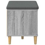 vidaXL Banc d'entrée avec coussin Gris Sonoma 60 x 38 x 46 cm