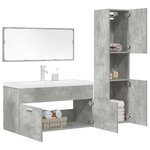 vidaXL Ensemble de meubles de salle de bain 4 Pièces gris béton