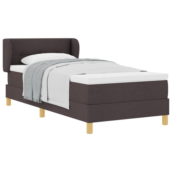 Lit Box Spring vidaXL avec Matelas Marron Foncé 80x200 cm en Tissu