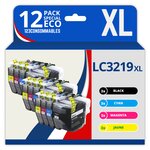 123CONSOMMABLES - LC3219XL Cartouches encre compatible avec Brother LC3219XL LC3219 LC3217 pour Brother MFC-J5330DW J5730DW J6930DW J5930DW J6530DW J6935DW (3 Noir / 3 Cyan / 3 Magenta / 3 Jaune)