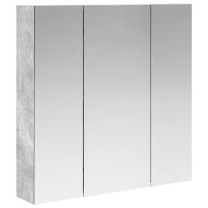 vidaXL Armoire Miroir de Salle de Bain Gris béton 70 x 14 5 x 70 cm