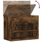 vidaXL Banc à chaussures Chêne fumé 60x30x45 cm Bois d'ingénierie
