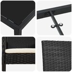 vidaXL Ensemble de salle à manger pour jardin 5 Pièces Noir Poly rotin