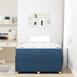 vidaXL Cadre de lit avec matelas avec matelas Bleu 120 x 200 cm tissu