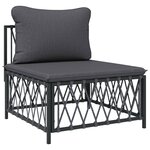 Salon de jardin meuble d'extérieur ensemble de mobilier avec coussins 6 pièces anthracite acier 02_0018313