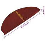 vidaXL Tapis d'escalier autocollants 15 Pièces 65x22 5x3 5 cm Rouge