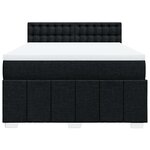 vidaXL Sommier à lattes de lit avec matelas Noir 140x200 cm Tissu