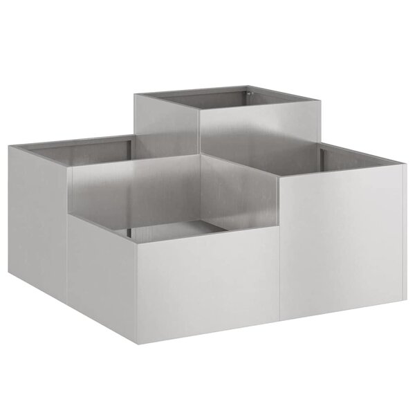 vidaXL Cache-pot de jardin Argent 80 x 80 x 48 cm Acier inoxydable