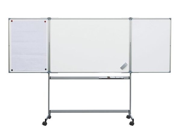 Tableau blanc tryptique mobile MAULpro 100 x 150 cm Gris MAUL