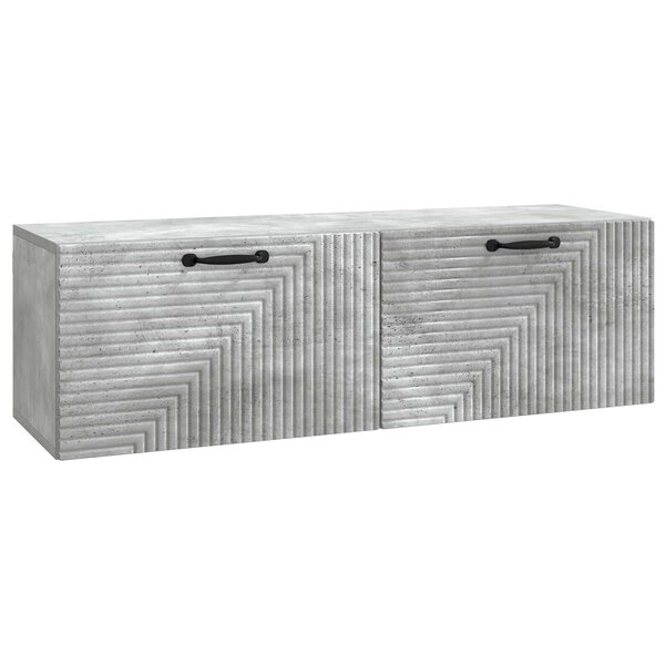 vidaXL Meuble TV mural Gris béton 98 x 31 x 30 cm Bois d'ingénierie