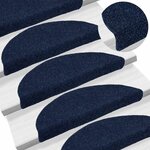 vidaXL Tapis d'escalier autocollants 15 Pièces Bleu 56x17x3 cm Aiguilleté