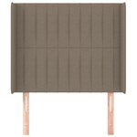 vidaXL Tête de lit avec oreilles Taupe 93x16x118/128 cm Tissu