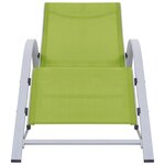 vidaXL Chaises longues lot de 2 avec table Aluminium Vert