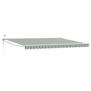 vidaXL Auvent rétractable électrique Vert et blanc 5 x 3 m