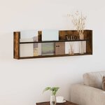 vidaXL Étagère à magazines avec étagère Chêne fumé 100 x 12 x 30 cm